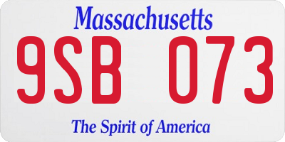 MA license plate 9SB073