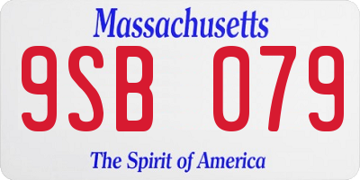 MA license plate 9SB079