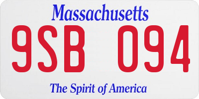MA license plate 9SB094
