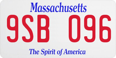MA license plate 9SB096