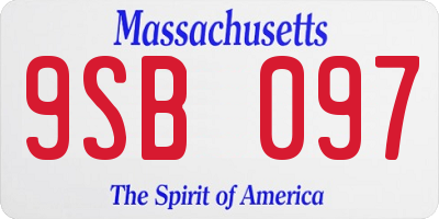 MA license plate 9SB097
