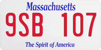 MA license plate 9SB107