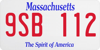 MA license plate 9SB112