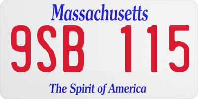 MA license plate 9SB115
