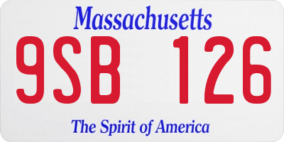 MA license plate 9SB126