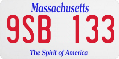 MA license plate 9SB133