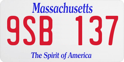 MA license plate 9SB137