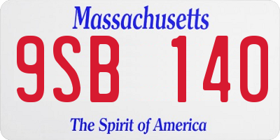 MA license plate 9SB140
