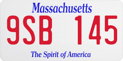 MA license plate 9SB145