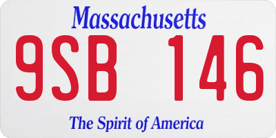 MA license plate 9SB146