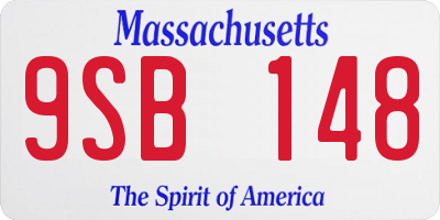 MA license plate 9SB148
