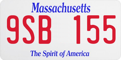 MA license plate 9SB155