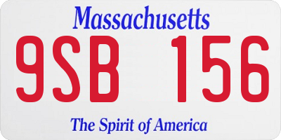 MA license plate 9SB156