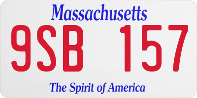 MA license plate 9SB157