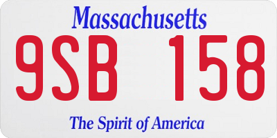 MA license plate 9SB158