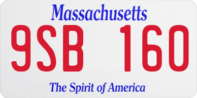 MA license plate 9SB160