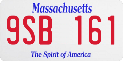 MA license plate 9SB161