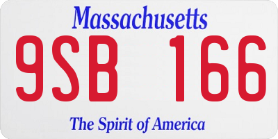 MA license plate 9SB166