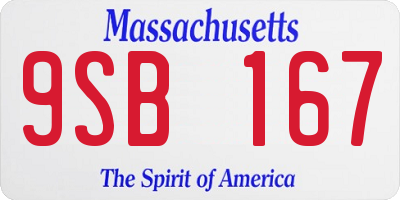 MA license plate 9SB167
