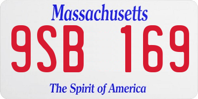 MA license plate 9SB169