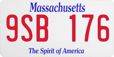 MA license plate 9SB176