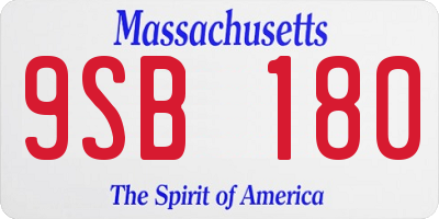 MA license plate 9SB180