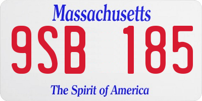 MA license plate 9SB185