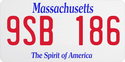 MA license plate 9SB186