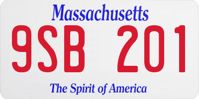 MA license plate 9SB201