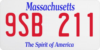 MA license plate 9SB211