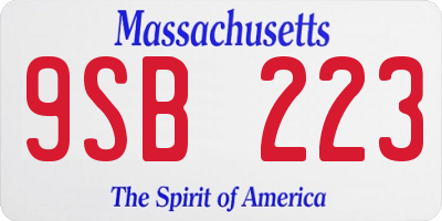 MA license plate 9SB223