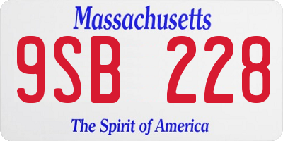 MA license plate 9SB228