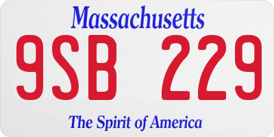 MA license plate 9SB229