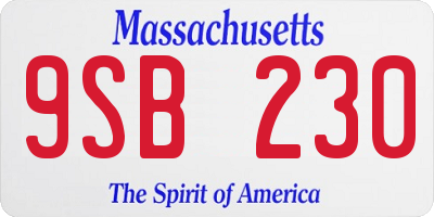 MA license plate 9SB230