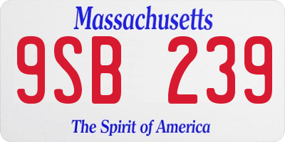 MA license plate 9SB239