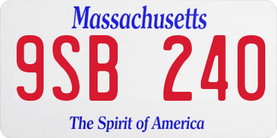 MA license plate 9SB240