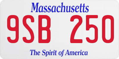 MA license plate 9SB250