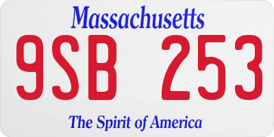 MA license plate 9SB253