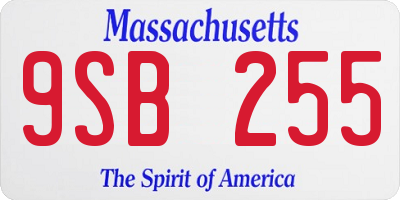 MA license plate 9SB255