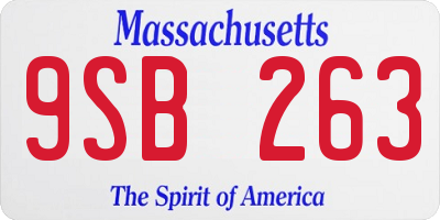 MA license plate 9SB263