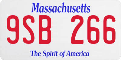 MA license plate 9SB266