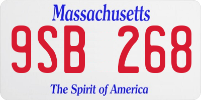 MA license plate 9SB268
