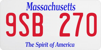 MA license plate 9SB270