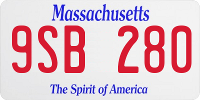 MA license plate 9SB280