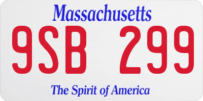 MA license plate 9SB299