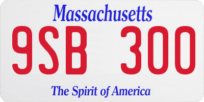 MA license plate 9SB300