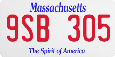 MA license plate 9SB305
