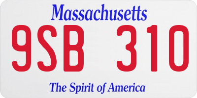 MA license plate 9SB310