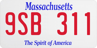 MA license plate 9SB311