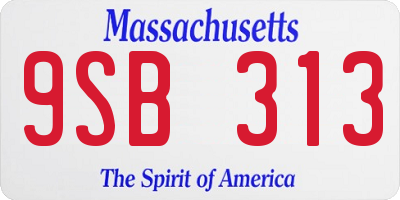 MA license plate 9SB313